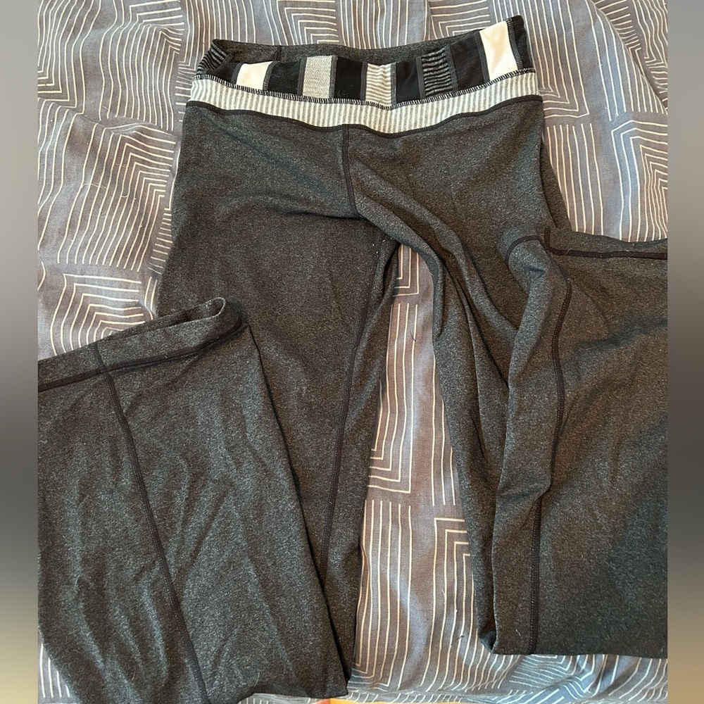 Long flared grey Lululemon pants
